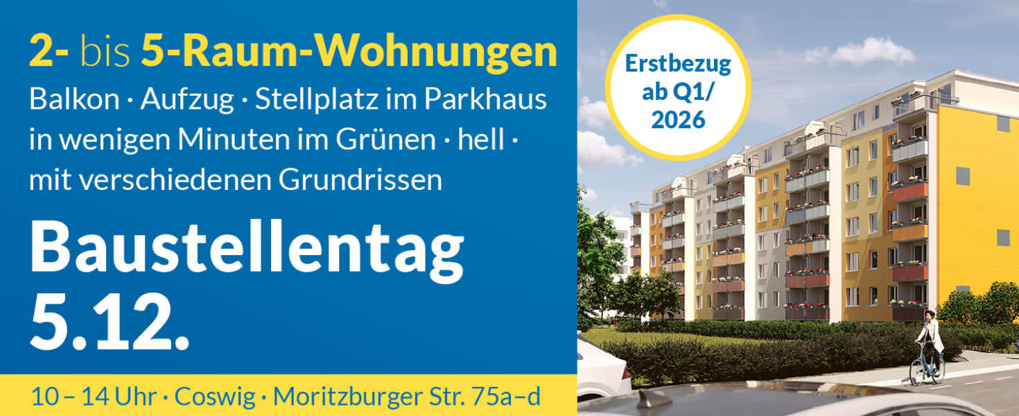 Baustellentag am 5.12.2025 Wohnungen mit Balkon, Aufzug im Grünen